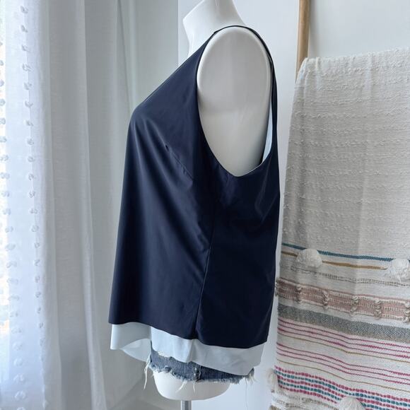 Game by Universal Standard Freestyle Navy Asymmetrical Hem Tank Women’s L 22-24 - Picture 3 of 8